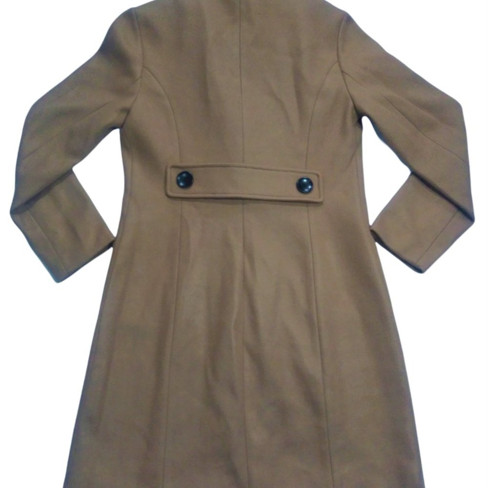 Chouyatou Women Elegant Notched Collar Double Breasted Wool Blend Over Coat (S) - Picture 7 of 11